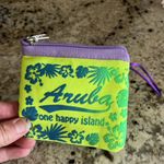 Aruba Coin Purse Neon Yellow Zip Wallet New Photo 1