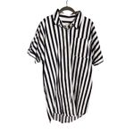 A New Day  Striped Shirtdress Size Medium Navy White Stripe Photo 1