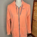Nike Orange Grey Full Zip Athletic Workout Hoodie Jacket Extra Small Photo 0