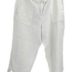 Charter Club Weekend Womens Linen Patch Pocket Casual Cropped Pants White XL Photo 0
