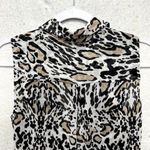 Bebe Womens Tops Size S Leopard Print Chiffon Twist Front Deep V-Neck Photo 8