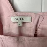 Vince wispy pink linen wide strap belted square neck midi dress size 0 vacation Photo 7