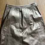 Per Se  Real Leather Gold Metallic Skirt Size 0 Photo 1