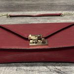Rebecca Minkoff Burgundy textured leather Paris Clutch with gold-tone hardware! Photo 5