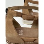 Eileen Fisher  Women's Keno Tan Leather Platform Sandal Wedge Heels Size 7.5 Photo 3