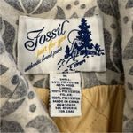 Fossil Vintage Y2K  Women's Wool Blend Insulated Gray Patterned Pea Coat Jacket Photo 7