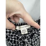 American Eagle  Plaid Ruffle Mini Dress Women Small Black White Western Babydoll Photo 3