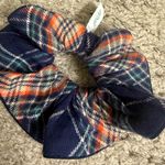 Aerie  Blue Plaid Christmas Holiday Flannel Sleep Scrunchie w Multicolor Accents Photo 1