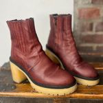 Free People James Leather Chelsea Boot Red Size 7.5 Photo 2