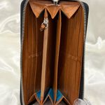 Coach  Chelsea Wallet Navy Blue Pebble Leather Zip Around Vintage Photo 4