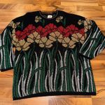 Nutcracker Vintage Floral Sweater Metallic Gold Black Red Green Plus 1X, holiday Photo 0