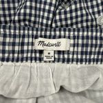 Madewell Tiered Skirt | Blue White Gingham Polka Dots Cottage Prairie | Medium Photo 3