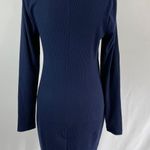 Socialite New  Asymmetric Cutout Long Sleeve Mini Dress Navy Blue Size Large Photo 10