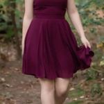 Lulus NWOT Forevermore Burgundy Skater Dress Photo 9