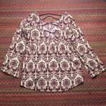 Signature Studio MAROON DAMASK BAROQUE PATTERN LONG FIT BLOUSE Photo 3