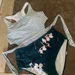 MOLYBELL Swimsuits for Women High Waisted Bathing Suit Monokini Floral Print Cutout Racerback Zip Up Multi Size XL Photo 6