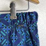 St John Size Medium Ankle Pants Blue Silk Blend Pull On Pockets Twill Stretch Photo 6