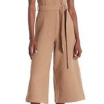 Line and Dot  small off the shoulder brown rimama wide leg jumpsuit Photo 3