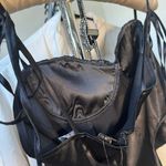 Pretty Little Thing Black Satin Tie Shoulder Corset Top Photo 9