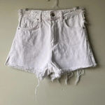 ZARA DISTRESSED FRAYED HEM WHITE JEAN SHORTS SIZE 0 Rodeo Festival Summer Photo 0