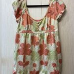 BCBGirls Y2K Floral Babydoll Tunic Puff Sleeve Satin Top M Photo 0