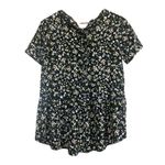 Orange Creek  Floral Print‎ Peplum Top Tie Back Short Sleeve Blouse size Medium Photo 6