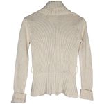 Kenji Womens Small Cream Shawl Collar Knit Cotton‎ Blend Cardigan Sweater Tan Photo 2