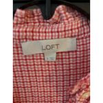 Loft Red White Gingham Ruffle Collar Button Up Shirt Women's Size Small Photo 2