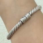 ROBERT MANSE 925 Bali Sterling Silver 18K Gold Labradorite Twisted Cable Bangle Photo 6