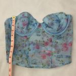 Vassarette  Floral Blue Sheer Bustier Top woman’s size 36 B Photo 5