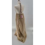 Hello Molly  Gold Sequin Halter Prom Dress Small Open Back Formal High Slit NEW Photo 1