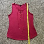 White House | Black Market  berry red lace-front sleeveless top size L Photo 8