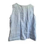 L.L.Bean Linen Tank Top Women's Sleeveless Blue Casual Summer Blouse Large Photo 4