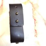 Brown Leather brass tone cross bracelet Photo 2