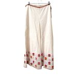 PALACE ATELIER Wide Leg Cotton Floral Pant Sz L‎ White Size L Photo 0