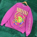 Urban Outfitters Nirvana Smile Overdyed Oversized crewneck sweater size l/xl Photo 2
