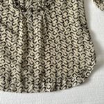 Angie  Women Cream Black Short Sleeve Equestrian Brass Stud‎ Top Horse Small Photo 3