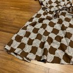 INC International Concepts Brown Cream Checkered Shirt Dress Belted Short Size 6 Photo 4