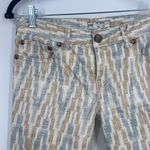 Free People Womens Zig Zag Zipper Crop Skinny Denim Jeans Beige Blue Brown Sz 28 Photo 6