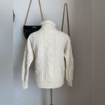 Vintage For Eatons Cableknit 100% Virgin Wool Cream Turtleneck Sweater, Medium White Photo 3