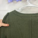 Loft women's olive green puff sleeve thick kit relaxed Crewcut blouse casual S Photo 6
