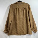 VTG Mark Reed Top Blouse Plus 18W 80s Jacquard Gold Tone Rose Buttoned Women's Photo 3