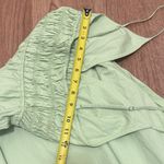 ZARA  X-Small Poplin Bright Green Ruched Midi Dress Pockets 100% Cotton Photo 4