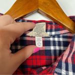 Duluth Trading Co Womens Free Swingin’ Flannel Button Down Shirt Size Xlarge Red Photo 4