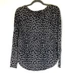 Lucky Brand Grey Leopard Print Scoop Neck Waffle Long Sleeve Size Small Photo 5