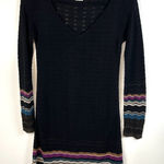 Missoni Sweater Dress Womens Sz Small Black, Multicolor V Neck Designer Luxury Photo 0