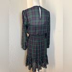 J.Crew  Glendale Tartan Plaid Dress Ruffled Navy Green Red Size Medium Photo 4