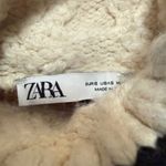 ZARA  Chunky Cable Knit Sweater | Black & Ivory Graphic | Mock Neck | Oversized S Photo 3