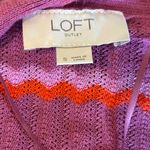 Loft  Pink Red Purple Striped Duster Cardigan Open Front Longline Knit Sweater S Photo 5