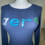 Aeropostale Women’s Small Navy Thermal Long Sleeve Logo Shirt Stretch Y2K Photo 2